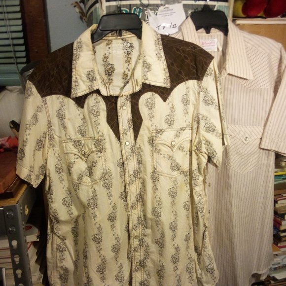 2 SS WESTERN SNAP SHIRTS SZ XL WRANGLER (USA) AND ARIZONA VINTAGE - Picture 1 of 9